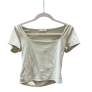 Elegant Square Neck Green Top